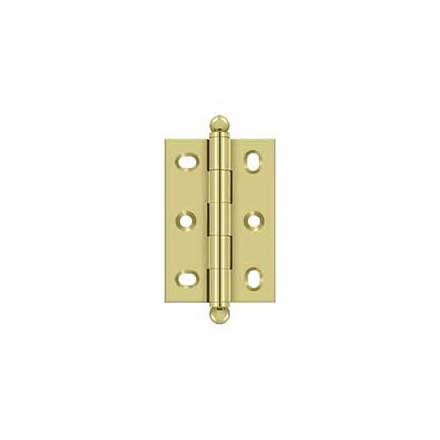 Deltana [CHA2517U3] Solid Brass Cabinet Door Butt Hinge - Ball Tip - Square Corner - Adjustable - Polished Brass Finish - Pair - 2 1/2&quot; H x 1 3/4&quot; W