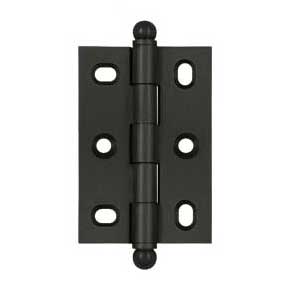 Deltana [CHA2517U10B] Solid Brass Cabinet Door Butt Hinge - Ball Tip - Square Corner - Adjustable - Oil Rubbed Bronze Finish - Pair - 2 1/2" H x 1 3/4" W