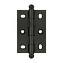 Deltana [CHA2517U10B] Solid Brass Cabinet Door Butt Hinge - Ball Tip - Square Corner - Adjustable - Oil Rubbed Bronze Finish - Pair - 2 1/2" H x 1 3/4" W