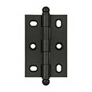 Deltana [CHA2517U10B] Solid Brass Cabinet Door Butt Hinge - Ball Tip - Square Corner - Adjustable - Oil Rubbed Bronze Finish - Pair - 2 1/2&quot; H x 1 3/4&quot; W