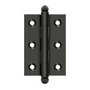 Deltana [CH2517U10B] Solid Brass Cabinet Door Butt Hinge - Ball Tip - Square Corner - Oil Rubbed Bronze Finish - Pair - 2 1/2" H x 1 11/16" W