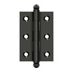 Deltana [CH2517U10B] Solid Brass Cabinet Door Butt Hinge - Ball Tip - Square Corner - Oil Rubbed Bronze Finish - Pair - 2 1/2&quot; H x 1 11/16&quot; W
