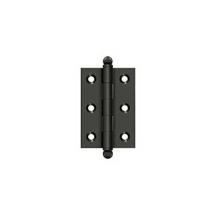 Deltana [CH2517U10B] Solid Brass Cabinet Door Butt Hinge - Ball Tip - Square Corner - Oil Rubbed Bronze Finish - Pair - 2 1/2&quot; H x 1 11/16&quot; W