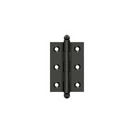 Deltana [CH2517U10B] Solid Brass Cabinet Door Butt Hinge - Ball Tip - Square Corner - Oil Rubbed Bronze Finish - Pair - 2 1/2&quot; H x 1 11/16&quot; W