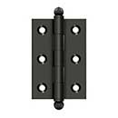 Deltana [CH2517U10B] Solid Brass Cabinet Door Butt Hinge - Ball Tip - Square Corner - Oil Rubbed Bronze Finish - Pair - 2 1/2&quot; H x 1 11/16&quot; W