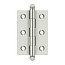 Deltana [CH2517U14] Solid Brass Cabinet Door Butt Hinge - Ball Tip - Square Corner - Polished Nickel Finish - Pair - 2 1/2" H x 1 11/16" W