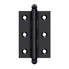 Deltana [CH2517U19] Solid Brass Cabinet Door Butt Hinge - Ball Tip - Square Corner - Paint Black Finish - Pair - 2 1/2&quot; H x 1 11/16&quot; W