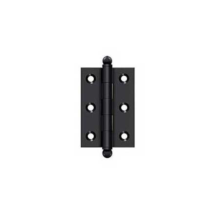 Deltana [CH2517U19] Solid Brass Cabinet Door Butt Hinge - Ball Tip - Square Corner - Paint Black Finish - Pair - 2 1/2&quot; H x 1 11/16&quot; W