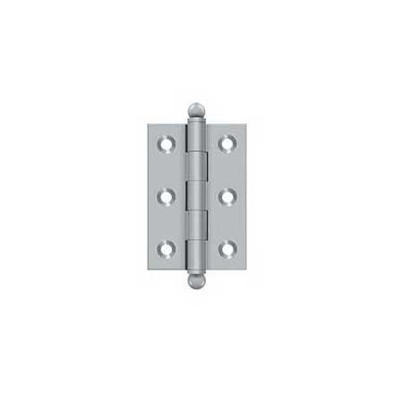 Deltana [CH2517U26D] Solid Brass Cabinet Door Butt Hinge - Ball Tip - Square Corner - Brushed Chrome Finish - Pair - 2 1/2&quot; H x 1 11/16&quot; W