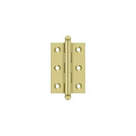 Deltana [CH2517U3] Solid Brass Cabinet Door Butt Hinge - Ball Tip - Square Corner - Polished Brass Finish - Pair - 2 1/2&quot; H x 1 11/16&quot; W