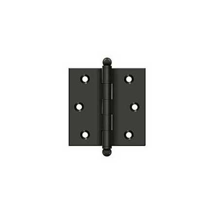 Deltana [CH2525U10B] Solid Brass Cabinet Door Butt Hinge - Ball Tip - Square Corner - Oil Rubbed Bronze Finish - Pair - 2 1/2&quot; H x 2 1/2&quot; W