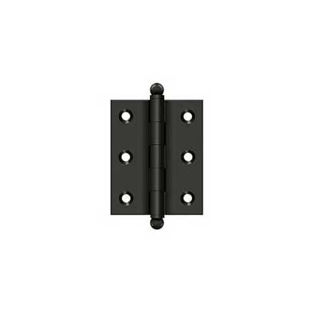 Deltana [CH2520U10B] Solid Brass Cabinet Door Butt Hinge - Ball Tip - Square Corner - Oil Rubbed Bronze Finish - Pair - 2 1/2&quot; H x 2&quot; W