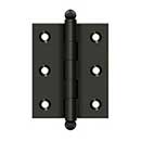 Deltana [CH2520U10B] Solid Brass Cabinet Door Butt Hinge - Ball Tip - Square Corner - Oil Rubbed Bronze Finish - Pair - 2 1/2" H x 2" W