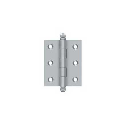 Deltana [CH2520U26D] Solid Brass Cabinet Door Butt Hinge - Ball Tip - Square Corner - Brushed Chrome Finish - Pair - 2 1/2&quot; H x 2&quot; W