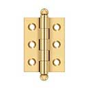 Deltana [CH2015CR003] Solid Brass Cabinet Door Butt Hinge - Ball Tip - Square Corner - Polished Brass (PVD) Finish - Pair - 2&quot; H x 1 1/2&quot; W