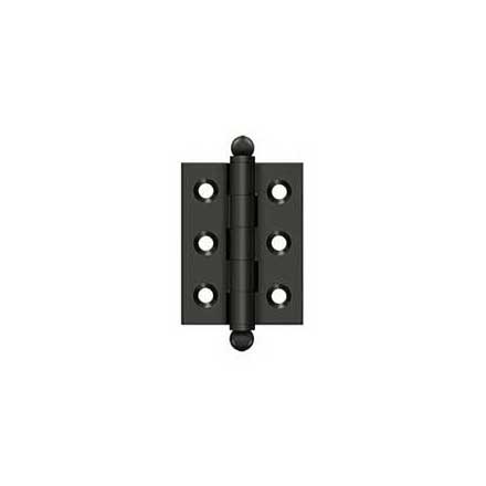 Deltana [CH2015U10B] Solid Brass Cabinet Door Butt Hinge - Ball Tip - Square Corner - Oil Rubbed Bronze Finish - Pair - 2&quot; H x 1 1/2&quot; W
