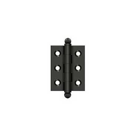 Deltana [CH2015U10B] Solid Brass Cabinet Door Butt Hinge - Ball Tip - Square Corner - Oil Rubbed Bronze Finish - Pair - 2&quot; H x 1 1/2&quot; W