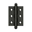 Deltana [CH2015U10B] Solid Brass Cabinet Door Butt Hinge - Ball Tip - Square Corner - Oil Rubbed Bronze Finish - Pair - 2" H x 1 1/2" W