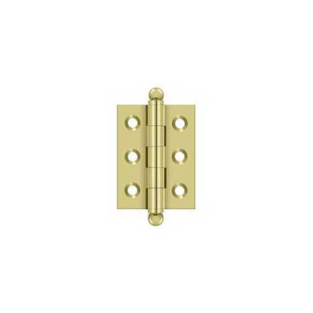 Deltana [CH2015U3] Solid Brass Cabinet Door Butt Hinge - Ball Tip - Square Corner - Polished Brass Finish - Pair - 2&quot; H x 1 1/2&quot; W