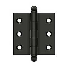 Deltana [CH2020U10B] Solid Brass Cabinet Door Butt Hinge - Ball Tip - Square Corner - Oil Rubbed Bronze Finish - Pair - 2&quot; H x 2&quot; W