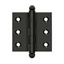 Deltana [CH2020U10B] Solid Brass Cabinet Door Butt Hinge - Ball Tip - Square Corner - Oil Rubbed Bronze Finish - Pair - 2" H x 2" W