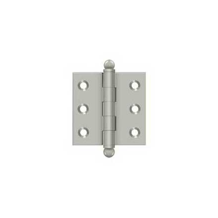 Deltana [CH2020U15] Solid Brass Cabinet Door Butt Hinge - Ball Tip - Square Corner - Brushed Nickel Finish - Pair - 2&quot; H x 2&quot; W