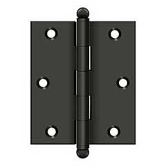 Deltana [CH3025U10B] Solid Brass Cabinet Door Butt Hinge - Ball Tip - Square Corner - Oil Rubbed Bronze Finish - Pair - 3&quot; H x 2 1/2&quot; W