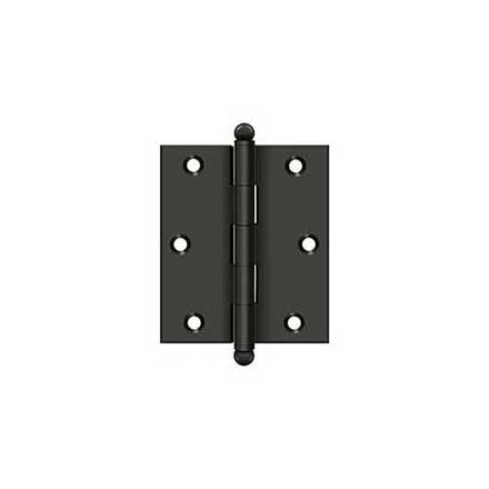 Deltana [CH3025U10B] Solid Brass Cabinet Door Butt Hinge - Ball Tip - Square Corner - Oil Rubbed Bronze Finish - Pair - 3&quot; H x 2 1/2&quot; W