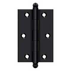 Deltana [CH3025U19] Solid Brass Cabinet Door Butt Hinge - Ball Tip - Square Corner - Paint Black Finish - Pair - 3&quot; H x 2 1/2&quot; W