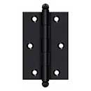 Deltana [CH3025U19] Solid Brass Cabinet Door Butt Hinge - Ball Tip - Square Corner - Paint Black Finish - Pair - 3" H x 2 1/2" W