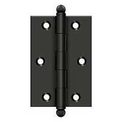 Deltana [CH3020U10B] Solid Brass Cabinet Door Butt Hinge - Ball Tip - Square Corner - Oil Rubbed Bronze Finish - Pair - 3&quot; H x 2&quot; W