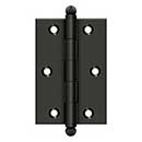 Deltana [CH3020U10B] Solid Brass Cabinet Door Butt Hinge - Ball Tip - Square Corner - Oil Rubbed Bronze Finish - Pair - 3&quot; H x 2&quot; W