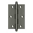 Deltana [CH3020U15A] Solid Brass Cabinet Door Butt Hinge - Ball Tip - Square Corner - Antique Nickel Finish - Pair - 3" H x 2" W