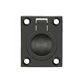 Deltana [FRP175U10B] Solid Brass Cabinet Flush Ring Pull - Oil Rubbed Bronze Finish - 1 3/8" W