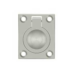 Deltana [FRP175U15] Solid Brass Cabinet Flush Ring Pull - Brushed Nickel Finish - 1 3/8" W