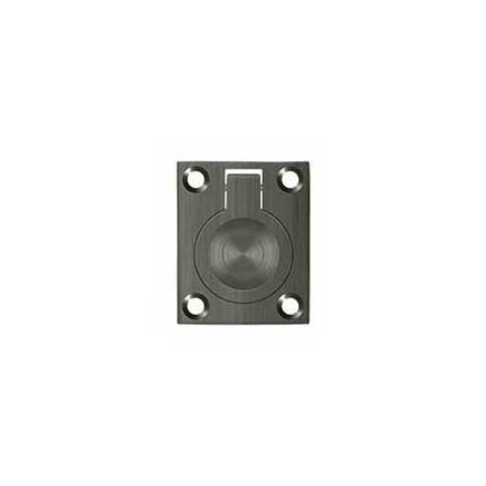 Deltana [FRP175U15A] Solid Brass Cabinet Flush Ring Pull - Antique Nickel Finish - 1 3/8" W
