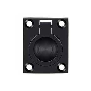 Deltana [FRP175U19] Solid Brass Cabinet Flush Ring Pull - Paint Black Finish - 1 3/8" W