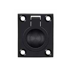 Deltana [FRP175U19] Solid Brass Cabinet Flush Ring Pull - Paint Black Finish - 1 3/8&quot; W