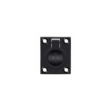 Deltana [FRP175U19] Solid Brass Cabinet Flush Ring Pull - Paint Black Finish - 1 3/8&quot; W