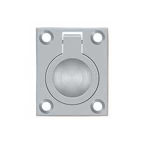 Deltana [FRP175U26D] Solid Brass Cabinet Flush Ring Pull - Brushed Chrome Finish - 1 3/8" W