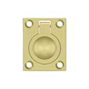 Deltana [FRP175U3-UNL] Solid Brass Cabinet Flush Ring Pull - Polished Brass Unlacquered Finish - 1 3/8" W