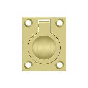 Deltana [FRP175U3] Solid Brass Cabinet Flush Ring Pull - Polished Brass Finish - 1 3/8" W