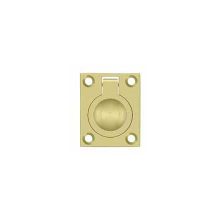 Deltana [FRP175U3] Solid Brass Cabinet Flush Ring Pull - Polished Brass Finish - 1 3/8&quot; W