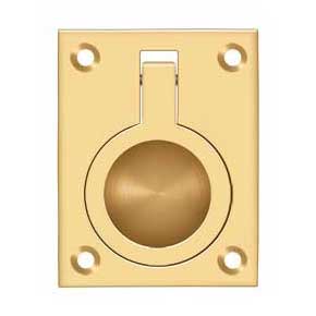 Deltana [FRP25CR003] Solid Brass Cabinet Flush Ring Pull - Polished Brass (PVD) Finish - 1 7/8" W