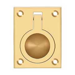 Deltana [FRP25CR003] Solid Brass Cabinet Flush Ring Pull - Polished Brass (PVD) Finish - 1 7/8&quot; W