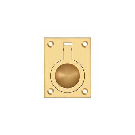 Deltana [FRP25CR003] Solid Brass Cabinet Flush Ring Pull - Polished Brass (PVD) Finish - 1 7/8&quot; W