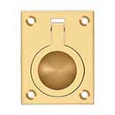 Deltana [FRP25CR003] Solid Brass Cabinet Flush Ring Pull - Polished Brass (PVD) Finish - 1 7/8" W