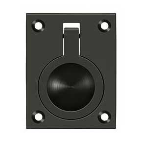 Deltana [FRP25U10B] Solid Brass Cabinet Flush Ring Pull - Oil Rubbed Bronze Finish - 1 7/8" W
