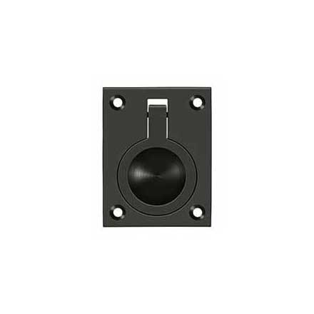 Deltana [FRP25U10B] Solid Brass Cabinet Flush Ring Pull - Oil Rubbed Bronze Finish - 1 7/8" W