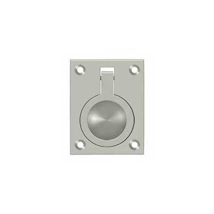 Deltana [FRP25U15] Solid Brass Cabinet Flush Ring Pull - Brushed Nickel Finish - 1 7/8" W